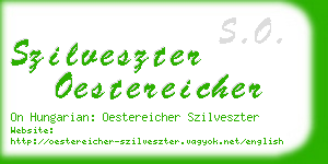 szilveszter oestereicher business card